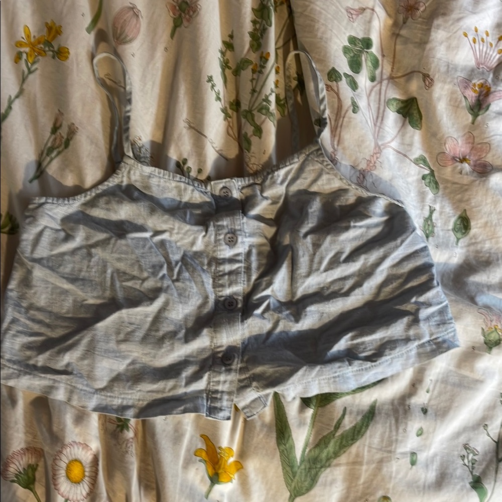 Out From Under Button-Front Crop Top
